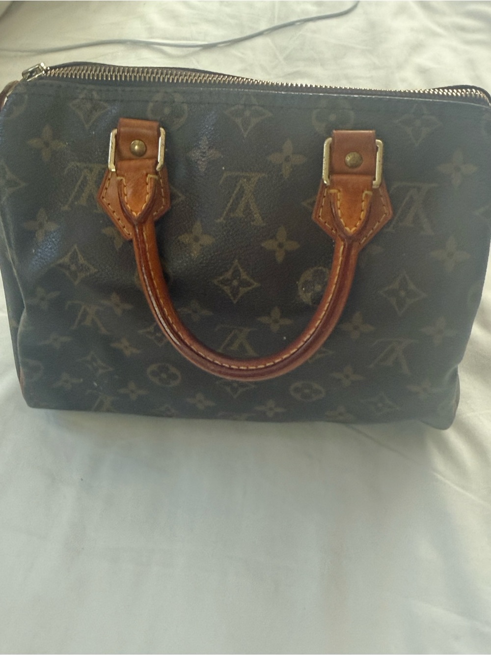 Authentic Louis Vuitton Brown leather Monogram Satchel
